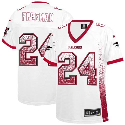 Nike Falcons #24 Devonta Freeman White Women's Stitched NFL Elite Drift Fashion Jersey